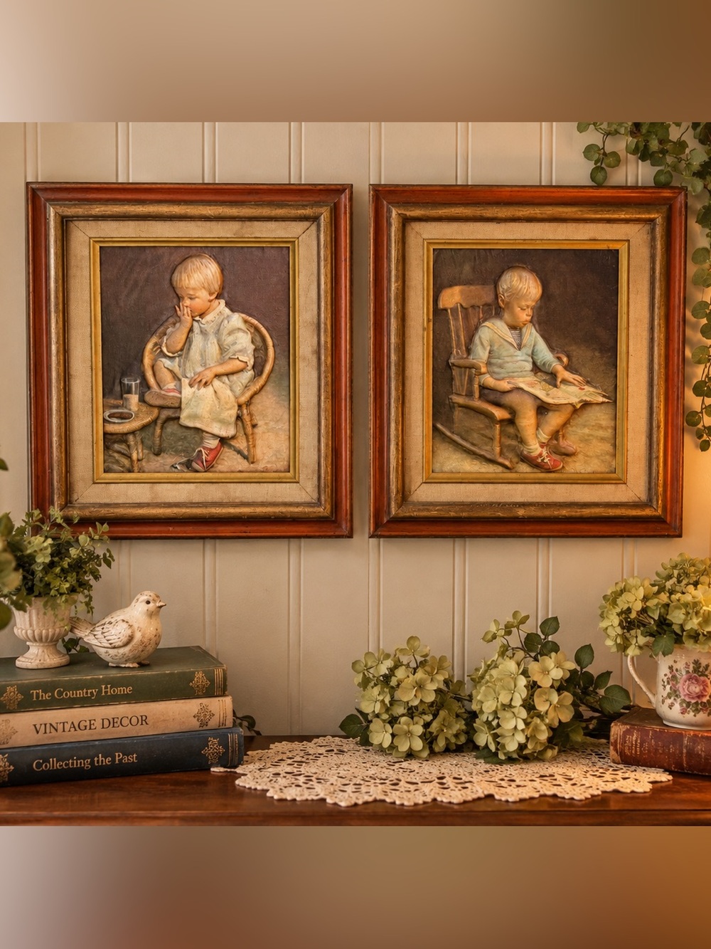 Vintage Gary & Gretchen 3D Sculptural Art Ingwersen Ruby Lee George Pair 13x15